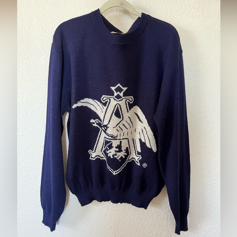 Vintage women’s men’s Anheuser-Busch sweater size large/extra-large navy blue
